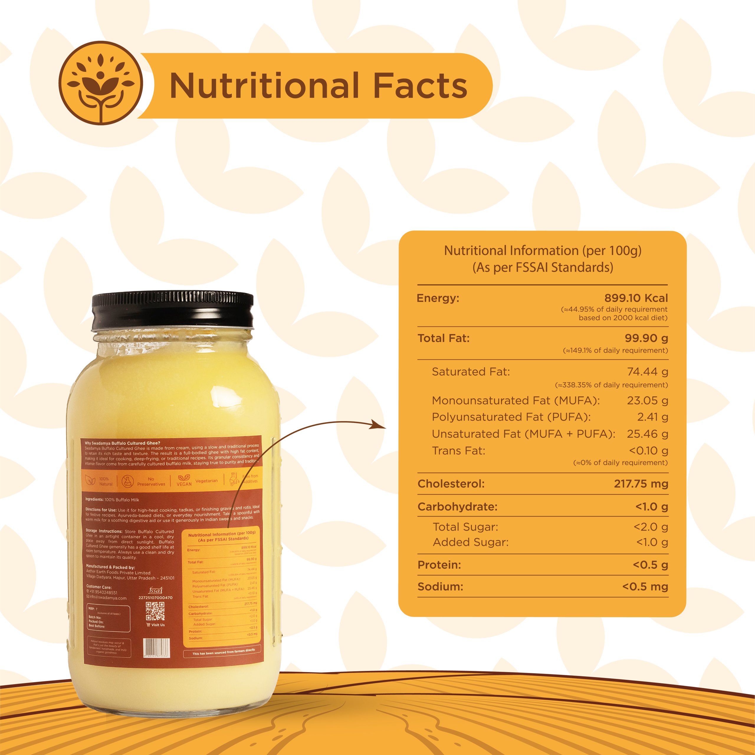 Buffalo Cultured Ghee 850 ML - Image 7