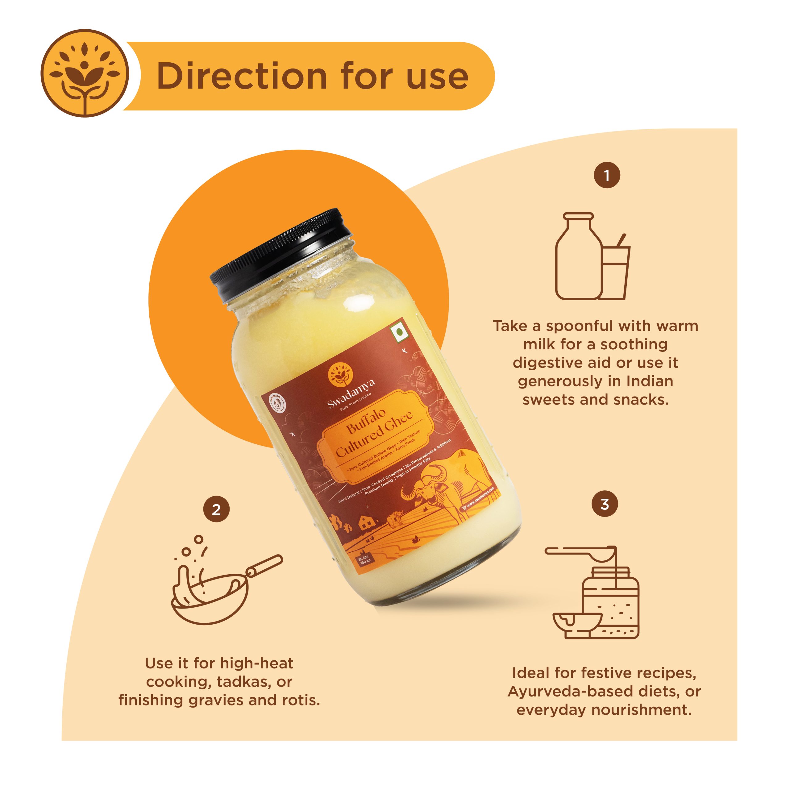 Buffalo Cultured Ghee 850 ML - Image 8