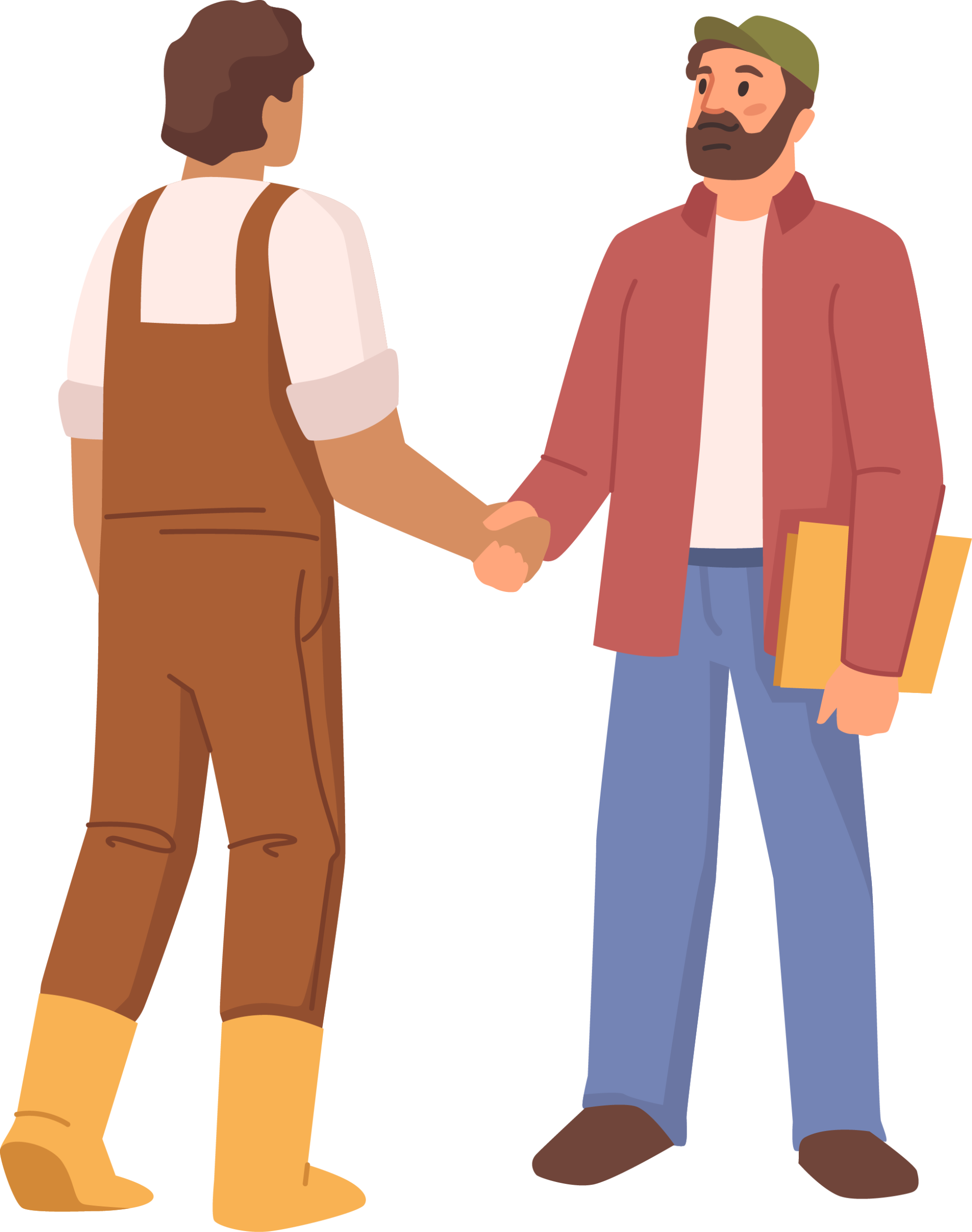 Two people shaking hands illustrations